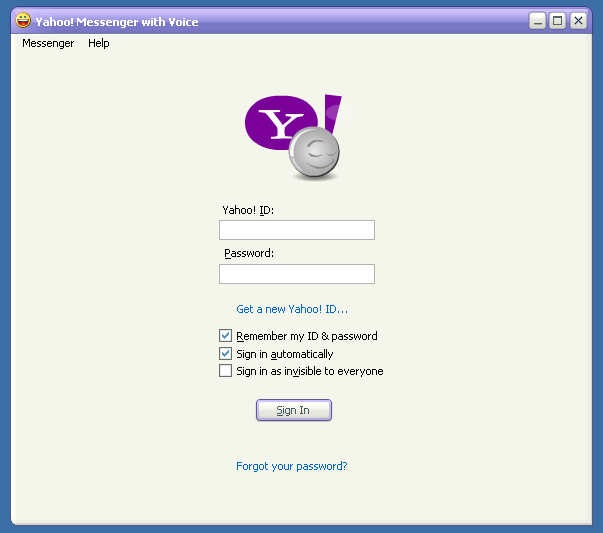 yahoo messengerold version with chat room